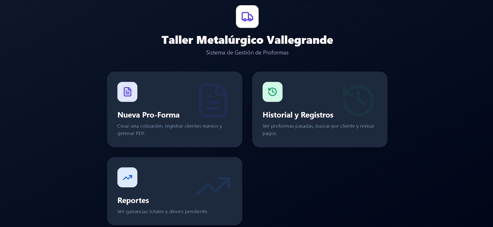 Sistema para taller metalurgico